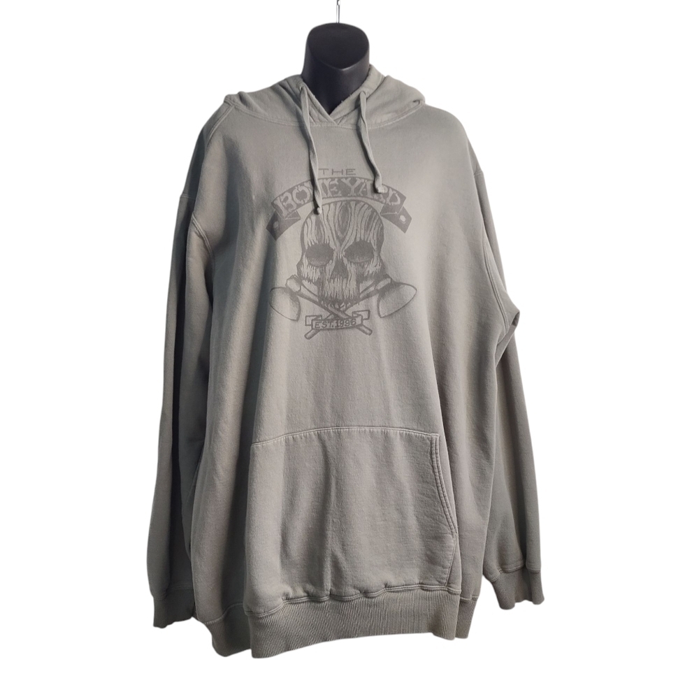 C Port And Company Bone Yard Long Sleeve Hoodie Men's Gray Size 2XL